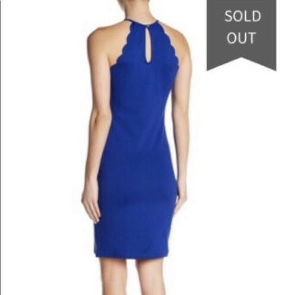 Free Press Scalloped Halter Bodycon Dress BLACK - Picture 2 of 6